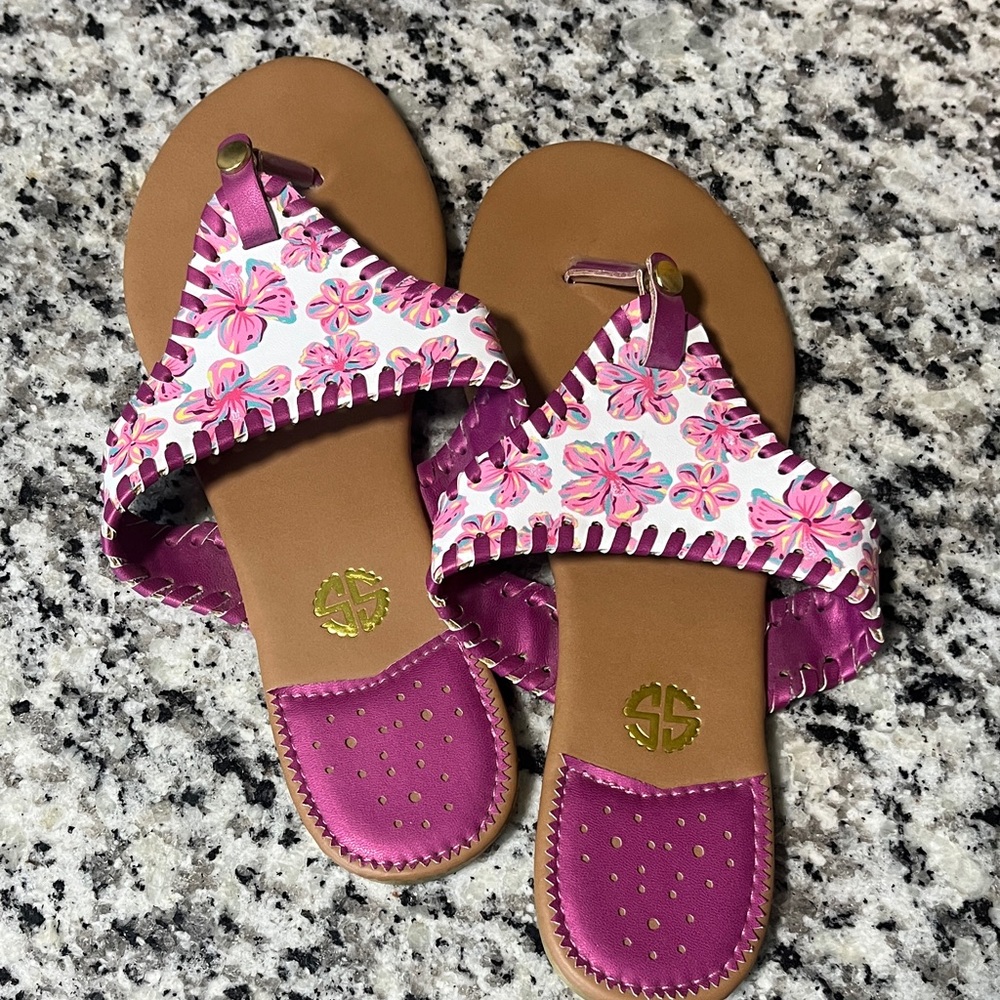 Floral Pink and Purple Sandals